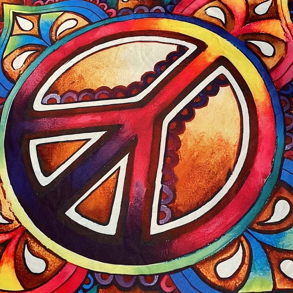 XL Polyester (Stretchy/Unisex) Peace Sign Hippie Yogi Awesome Vibe! - Picture 8 of 9